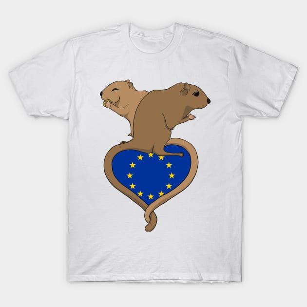 Gerbil European Union (light) T-Shirt by RampArt